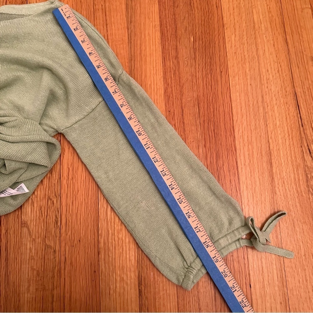 Eileen Fisher Sweater Organic Linen Tie-Cuff Light Green Women’s Sz XS # - Picture 10 of 12